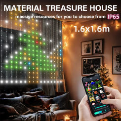 Smart APP Control LED Window Curtain Light 5V USB WS2812B RGBIC Dream Color Fairy Light for Holiday Football Party Outdoor Decor