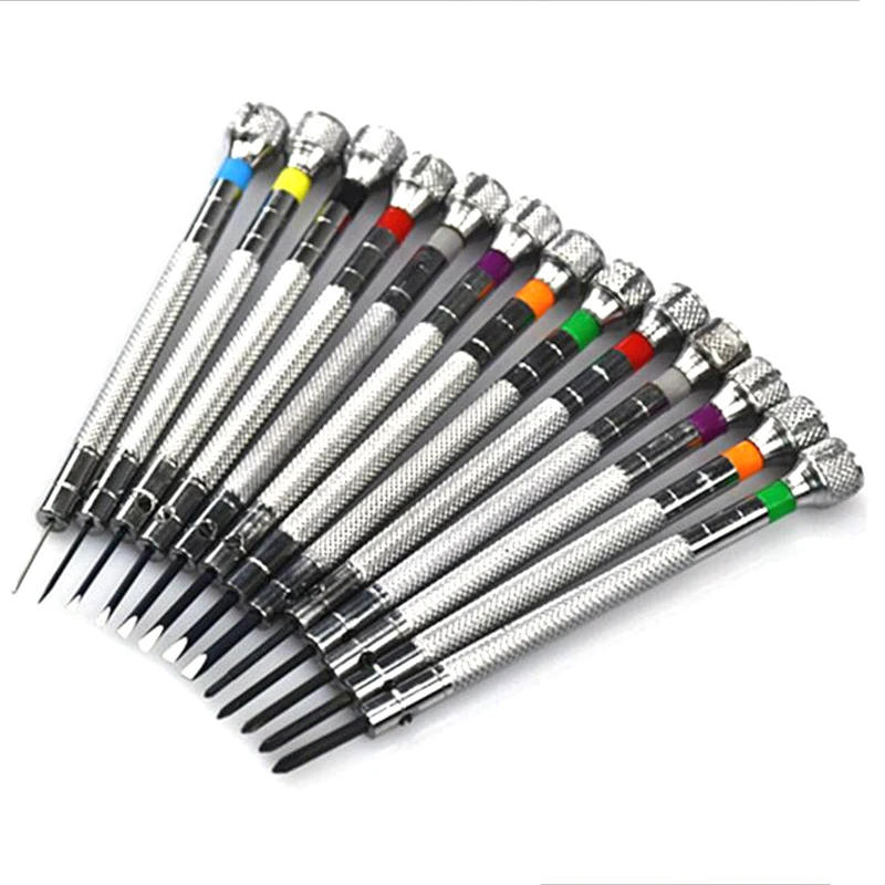 Description Picture 6 of item13PCS/Set 0.6-2.0mm Slotted Cross Screwdriver Set Professional Watchmakers Watch Repair Screwdrivers Tool Kit Dropshipping