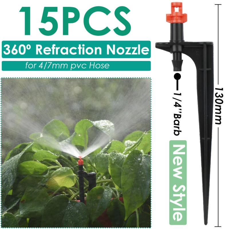 Description Picture 3 of itemKESLA 15PCS Garden Watering Drip Irrigation Sprinkler Misting Nozzle on Stake Dripper Inserting ground fit 4/7mm Hose Greenhouse
