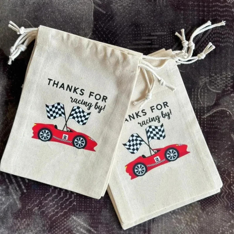 Description Picture 2 of item5 Pcs Race Car Sports Pattens Drawstring Pockets Bag Family Birthday Party Suppies Kids Party Decoration Anniversaire Favors