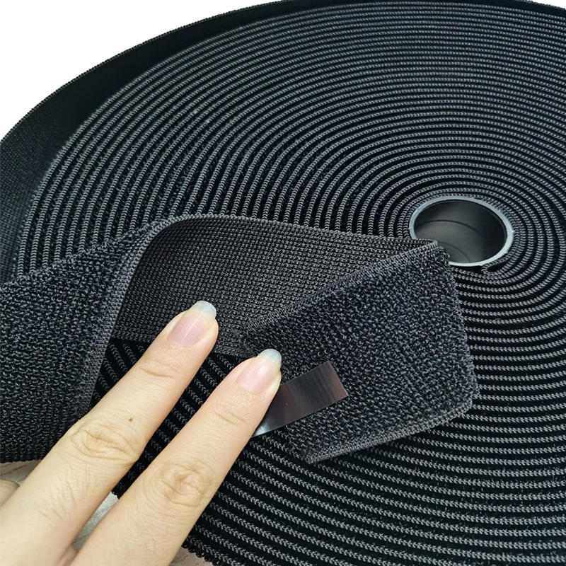 Description Picture 3 of item20/25/30/38/50/100mm Elastic Hook and Loop Fastener Tape Nylon Elastic Band No Adhesive Loop Strips For DIY Sewing 1M