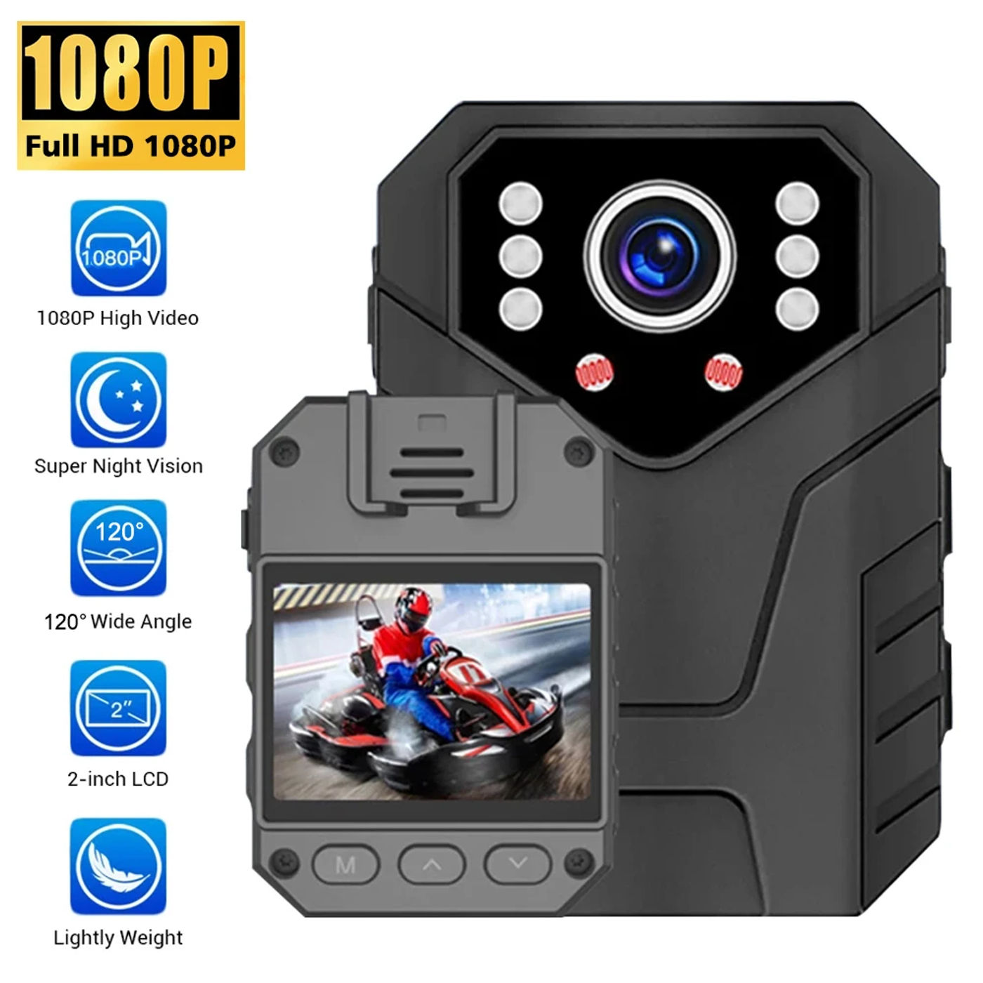 Description Picture 3 of itemMini Body Camera Full HD 1080P Night Vision Video Recorder Sports DV Security Guard Police Cam Site Enforcement Camcorders
