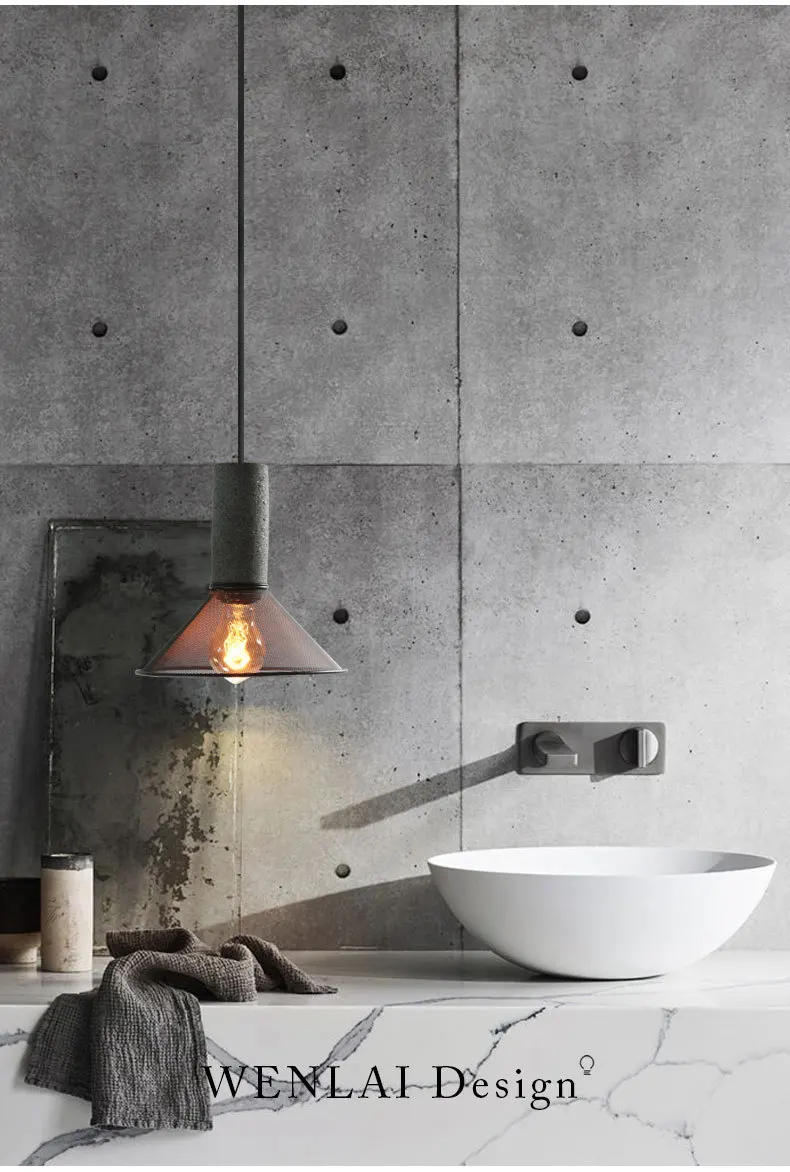 Description Picture 6 of itemRetro Cement Pendant Lights for Cafe Bar Restaurant Vintage American Style Hanging Lamp Ceiling Chandeliers Loft Industrial Deco