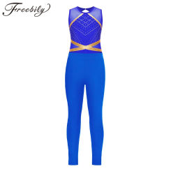 Children Ballet Rhythmic Gymnastics Leotard Kids Girls Sleeveless Figure Skating Bodysuit Leggings Acrobatics Dance Jumpsuit