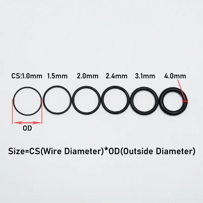 Description Picture 4 of itemCS1.0-4.0mm Rubber O Ring High Quality Sealing Washer Balck NBR O-ring Plumbing Gasket Car Air Condition Oil Resistant Oring Kit