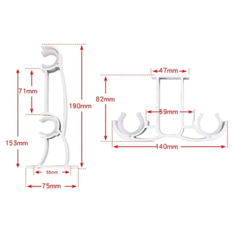 Description Picture 2 of item1PC Double Curtain Rod Brackets Shower Curtain Pole Bracket Hardware Holder Window Hanger Holder Home Decoration Easy to Install