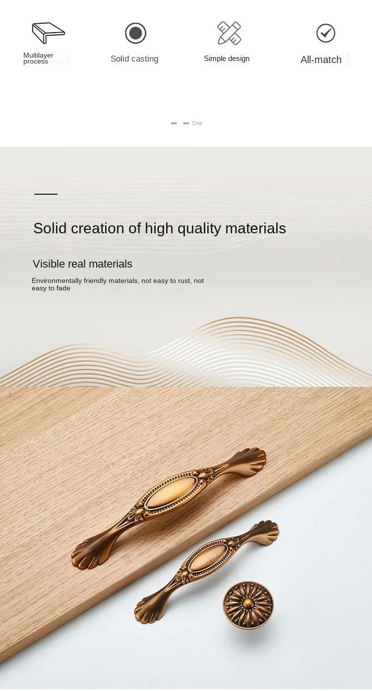 Description Picture 5 of itemWardrobes Shoe Cabinet Doors European Classical Elegant Zinc Alloy Coffee Yellow Ancient Small Handles Drawer Door Knob Muebles