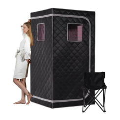 Portable Infrared Sauna Home One Person Spa Tent Personal Indoor Saunas with Separate Heating Foot Pad and Chair for Relaxation