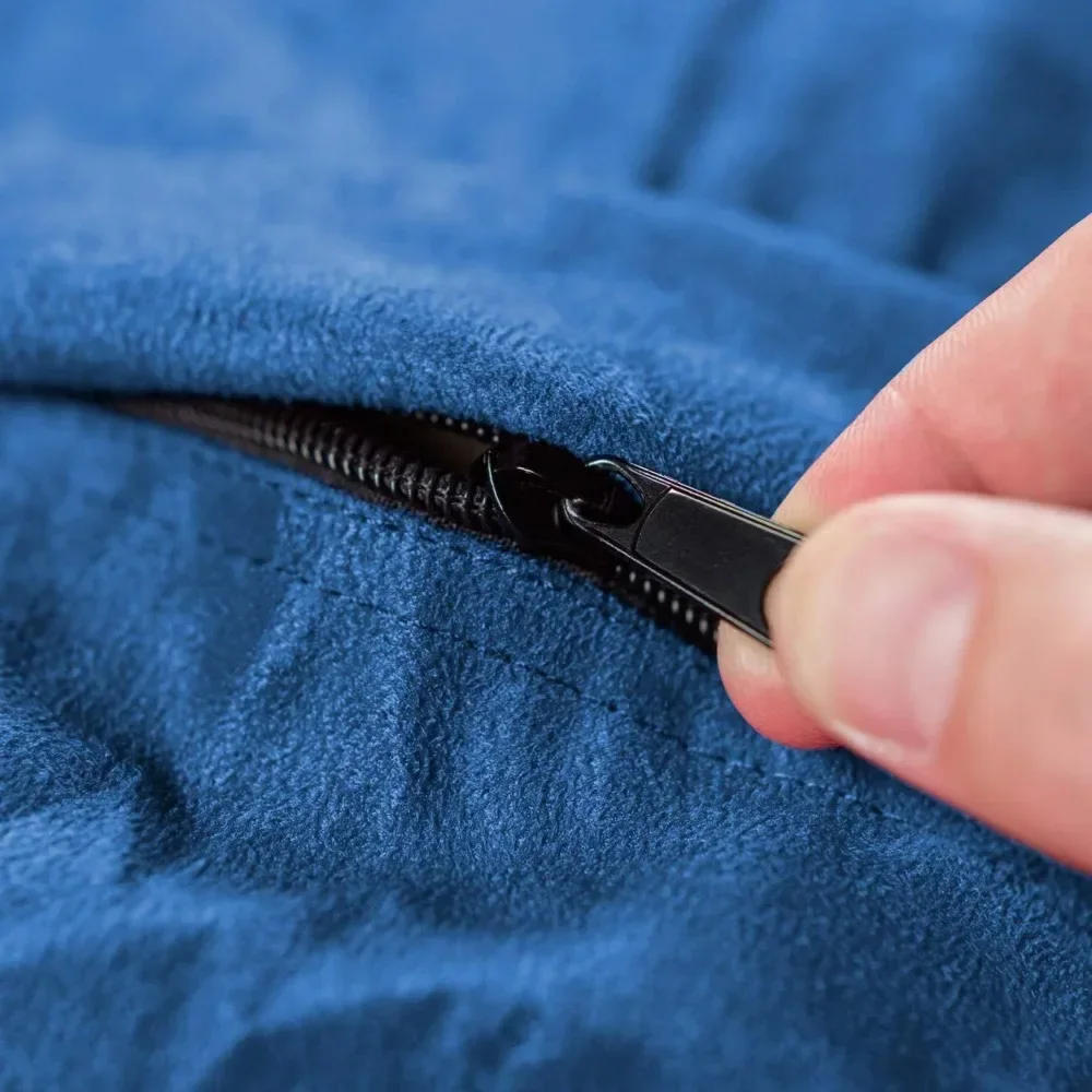 Description Picture 4 of itemBean Bag Unfilled Chair for Adults/teenagers, Ultra Soft Dutch Velvet Cover, Living Room Round Fluffy Lazy Sofa, Blue -86x56cm