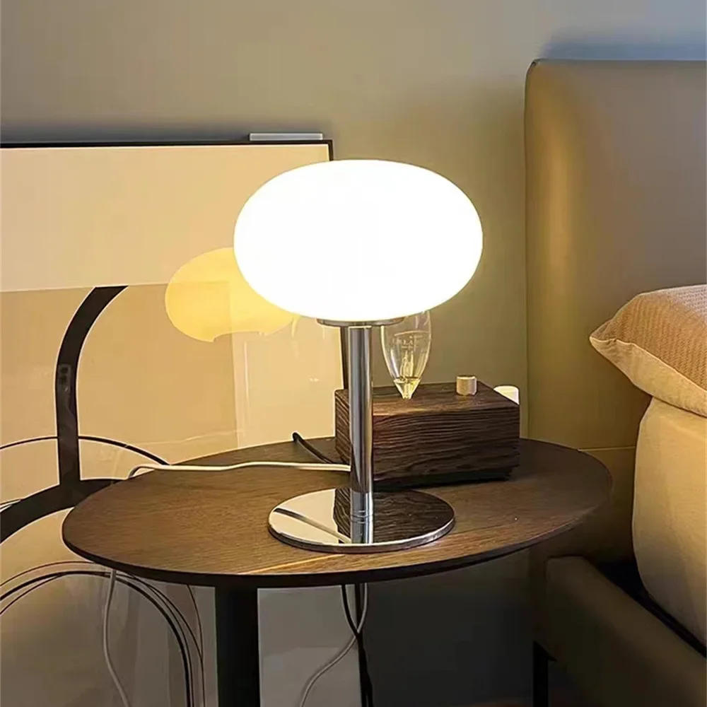 Description Picture 5 of itemNordic Simplicity Lollipop Glass Table Lamp Room Bedroom Study Simple Atmosphere Retro Standing Lamp Home Decor Reading Light