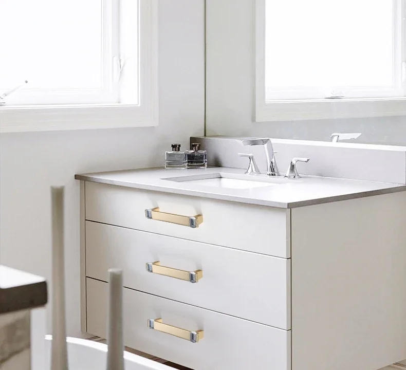 Description Picture 6 of itemModern Kitchen Cabinet Handles Crystal+Zinc Alloy Shoebox Closet Door Pulls Drawer Knobs Wardrobe Pullers Furniture Hardware