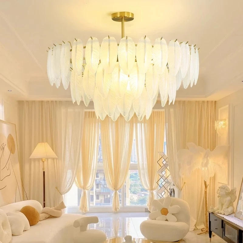 Description Picture 2 of itemModern Luxury crystal Chandeliers Gold French Glass chandelier Idoor Home Decor Pendant Lamp for Living Room Dining