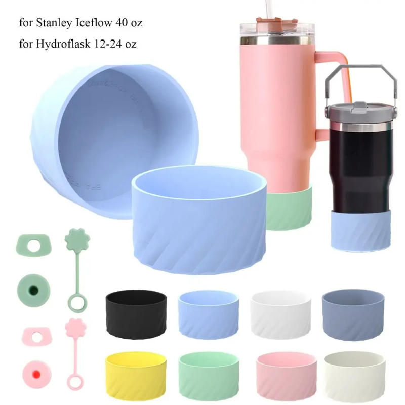 Description Picture 2 of item7.5cm Silicone Boot Bottom Sleeve for Stanley Iceflow 40 oz Anti-Slip Water Bottle Pad Spill Proof Stopper Cup Accessories