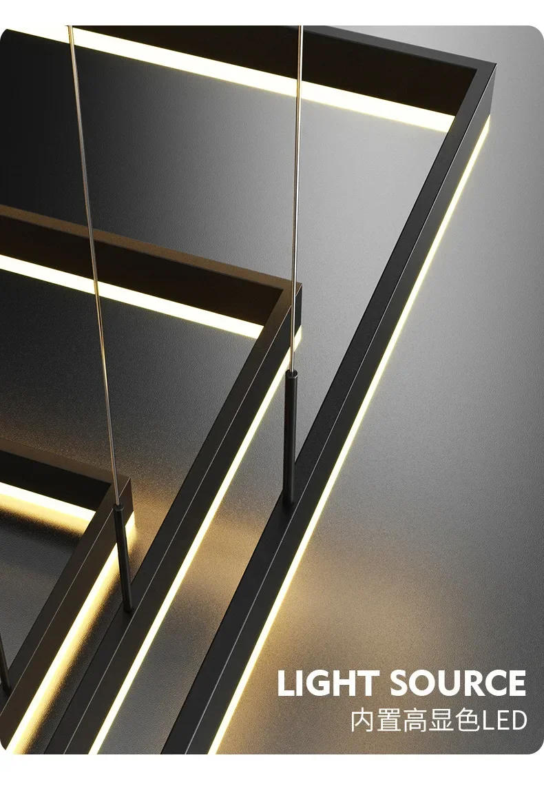 Description Picture 5 of itemNordic Square Design Led Pendant Lights Dimmable for Table Dining Living Room Kitchen Island Bedroom Home Decor Lusters Fixture