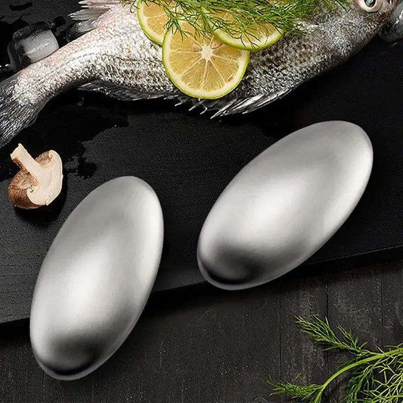 Description Picture 2 of itemOval Stainless Steel Deodorant Metal Soap Kitchen Garlic & Fish Deodorising Hand Washing Soap Deodorizing Eliminating Odor Tools