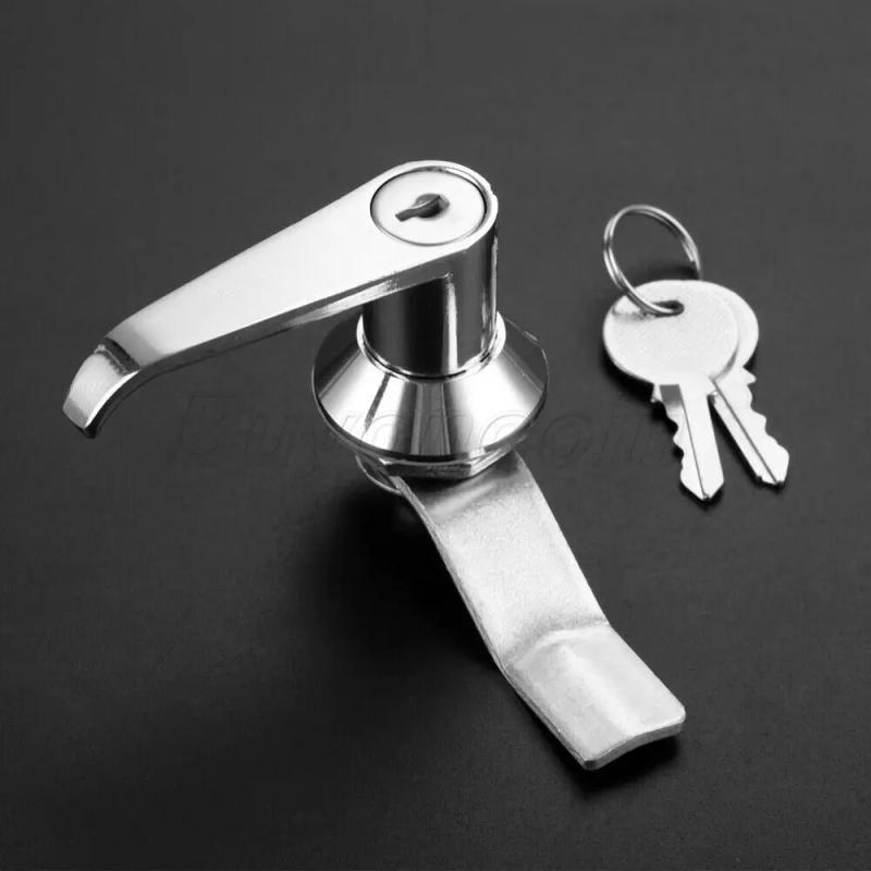 Description Picture 3 of item1pc Handle Lock with 2 keys Panel Mount Cam 76mm Zinc Alloy Cabinet Door Mailbox Power Distribution Cupboard Box Locker Plate