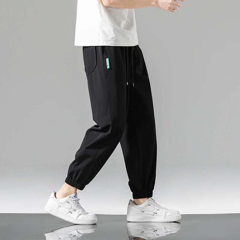 Description Picture 5 of item2024 New Summer Ice Silk Mens Sports Pants Korean Fashion Loose Leggings Casual Pants Men Joggers Male Clothing