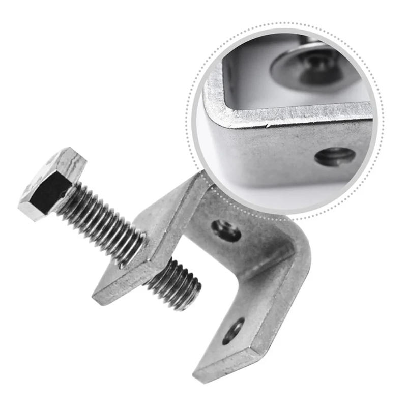 Description Picture 3 of item4Pcs Steel Pipe Square Clamp Pull Ring Adjustable Fixed Holder Clip Multi-Function Hardware Fasteners