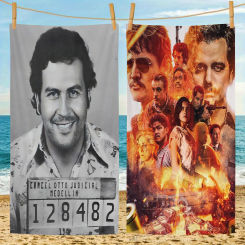 Narcos TV Series Pablo Escobar Cartoon Beach Towel Cute Kawaii Room Decor Bath Girls Children Hand Towels For Bathroom Shower