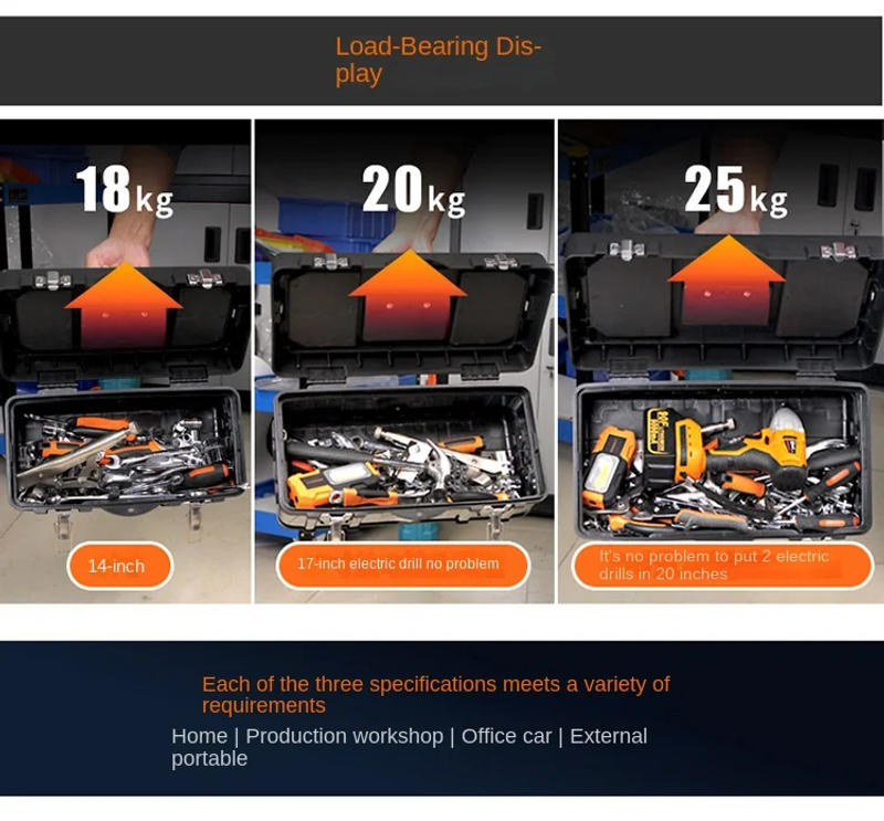 Description Picture 4 of itemTool box Hardware stainless steel suitcase Industrial multifunctional tool storage box Metal portable tool storage box