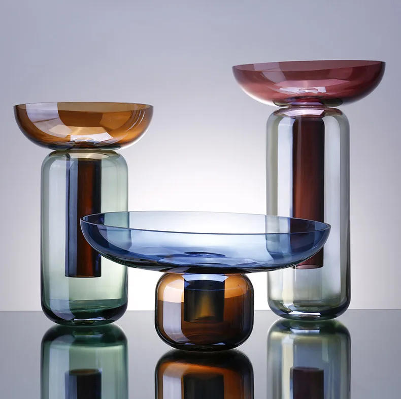 Description Picture 2 of itemGradient Colored Detachable Glass Vase Hydroponic Flower Pots Desk Decoration Artificial Flower Decorative Floral Arrangement
