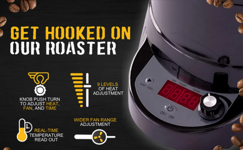 Description Picture 3 of itemCoffee Bean Roaster | Roast Coffee At Home | Variable Heat Settings | Convection Fan Control | Digital Status Di