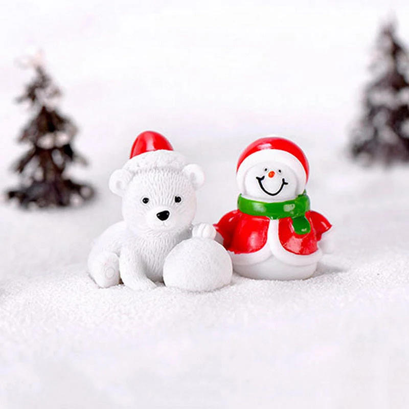 Description Picture 2 of itemAnmail Miniatures Christmas Snowman Figurines Santa Clau Ornaments Decoration Home 2023 New Year Xmas Gift Bear DIY Crystal Ball