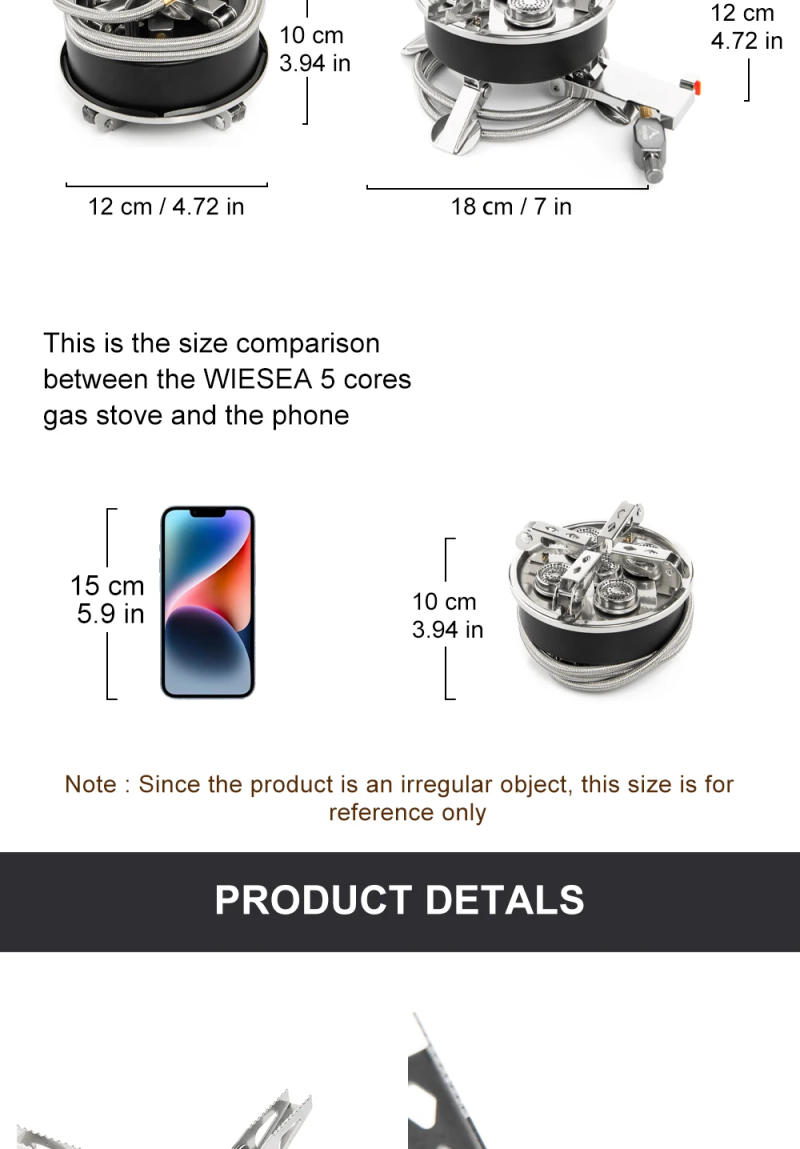 Description Picture 3 of itemWidesea Camping Tourist Burner 8800W Gas Stove Cookware Portable Furnace Picnic Barbecue Tourism Supplies Outdoor Recreation