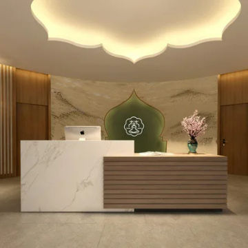 Commercial furniture light luxury shop cashier counter simple modern company reception desk small imitation marble bar table