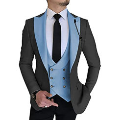Tailor Made Groom Wear Party Wedding and Business Prom Slim Fit Peak Lapel Suit 3 Piece (Jacket Vest Pants)  Costume Homme