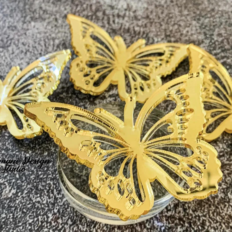 Description Picture 2 of item10PCS/BAG Acrylic Butterfly Cake Decoration Party Favors Wedding Happy Birthday Cake Topper Cake Decorating Supplies Home Decor
