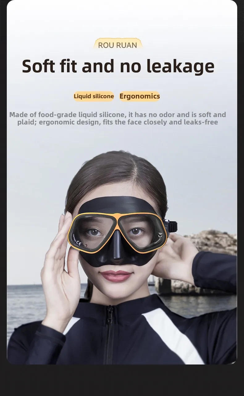 Description Picture 4 of itemDiving Mask with Aluminum Alloy Frame Long-lasting Anti Fog Diving Mask with Myopia Film Nose Protection and Scuba Masks