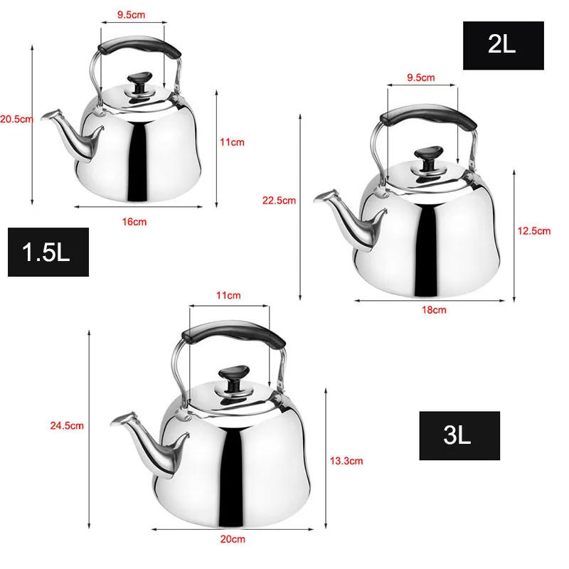 Description Picture 5 of item304 Stainless Steel Whistling Kettle Gas Induction Cooker Water Pot Household Gas Kettle Creative Teapot 1.5/2/3/4/5/6L