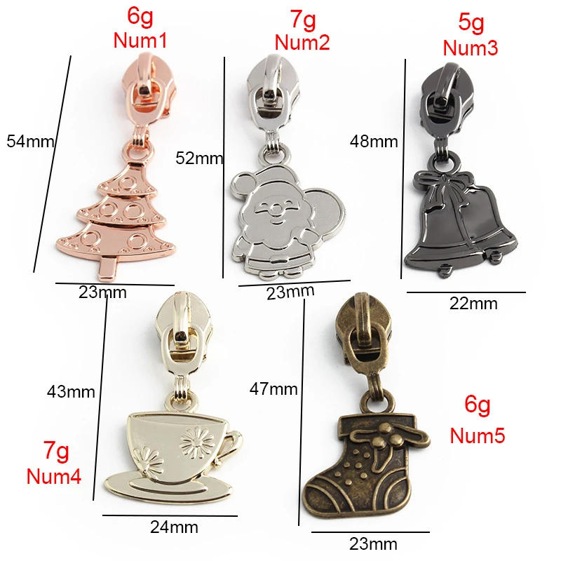 Description Picture 5 of item5# Nylon Christmas Shape Zipper Puller Sliders For Handbags Bags Jacket Decorative Zip Head Repair Kits DIY Sewing Accessories