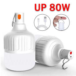 Outdoor LED Rechargeable Lamp Emergency Light USB Bulbs High Brightness Camping Fishing Portable Lantern Night Flashing Light