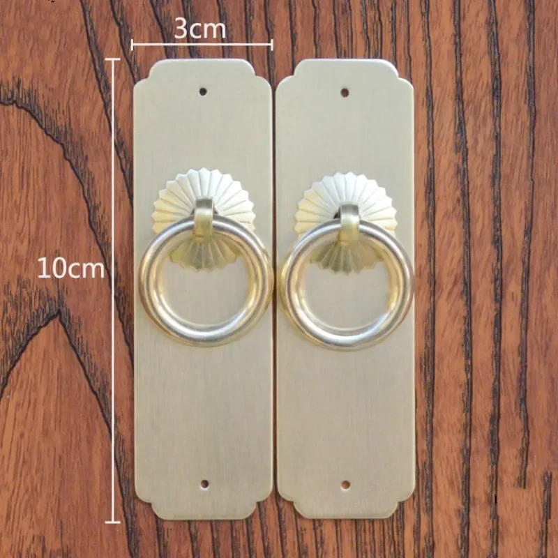 Description Picture 2 of itemXipeiyi Antique Chinese Furniture Handles Flat Brass Drawer Cabinet Door Pull Ring Retro Kitchen Wardrobe Bookcase Knobs 3x10MM