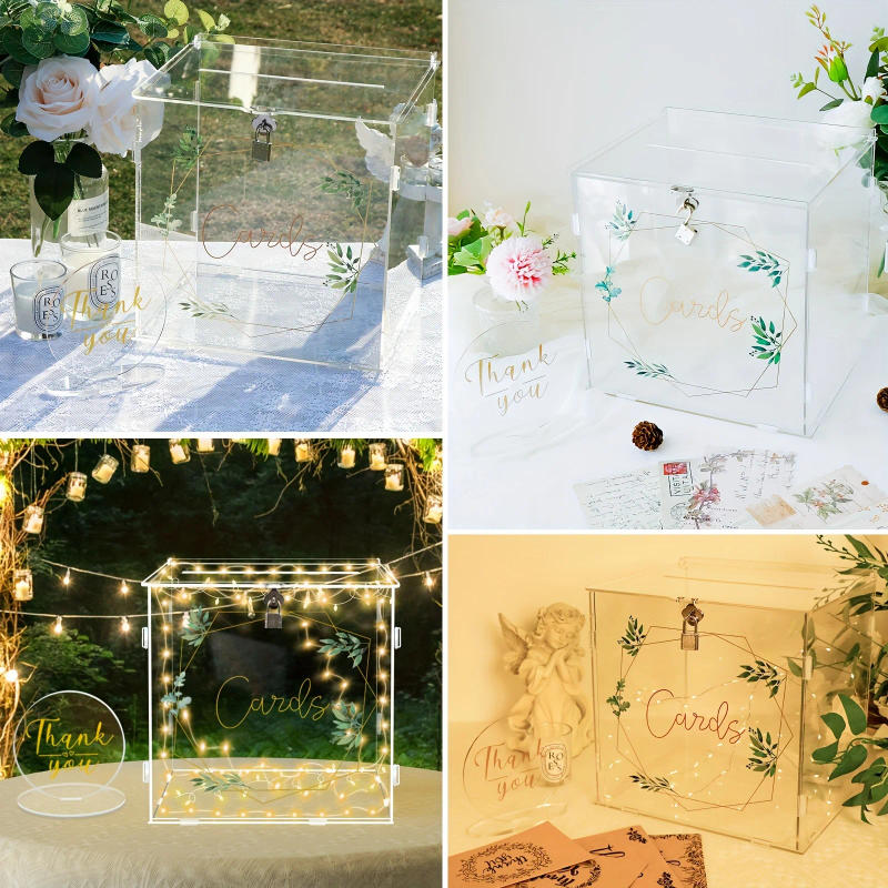 Description Picture 5 of itemAcrylic Wedding Card Box for Wedding Reception, Wedding Money Boxes Acrylic Card Box for Party Anniversary Graduation Birthday