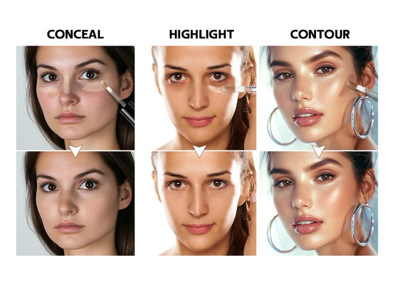 Description Picture 6 of itemSuper Coverage Concealer Multi-Use Cream Oil Free Long Lasting Hydrating Cover Contour Highlight and Retouch Face Makeup