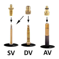 Bicycle Valve Adapter French SV Sclaverand Dunlop DV AV Car Valve Set