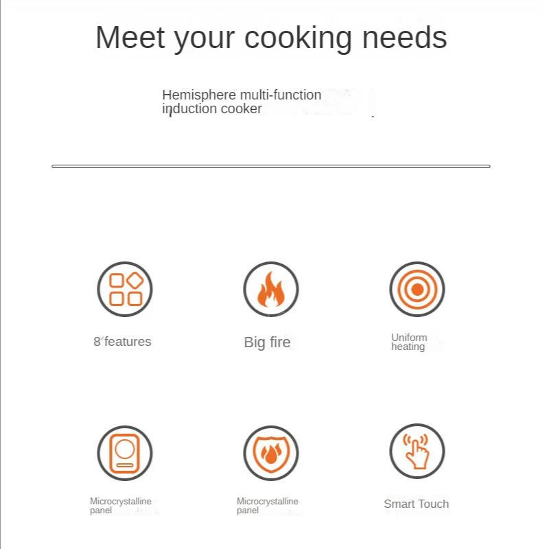 Description Picture 5 of item220V Electric Induction Cooker Boiler Waterproof 2200W Stir-Fry Cooking Plate Intelligent Hot Pot Stove Cooktop Burner