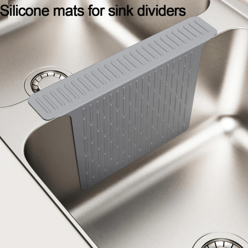 Description Picture 2 of itemSilicone Sink Saddle Mat Grey/Black Kitchen Sink Protector Divider Mat Heat Resistant Pad Tableware Non-slip Mats For Kitchen