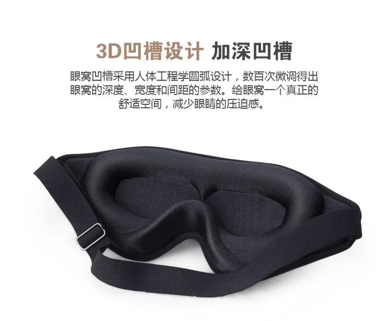 Description Picture 3 of item3D Sleeping Mask Memory Foam Block Out Light Sleep Mask Eye Shade Blindfold for Eye Sleep Masker Sleeping Aid Face Mask Eyepatch