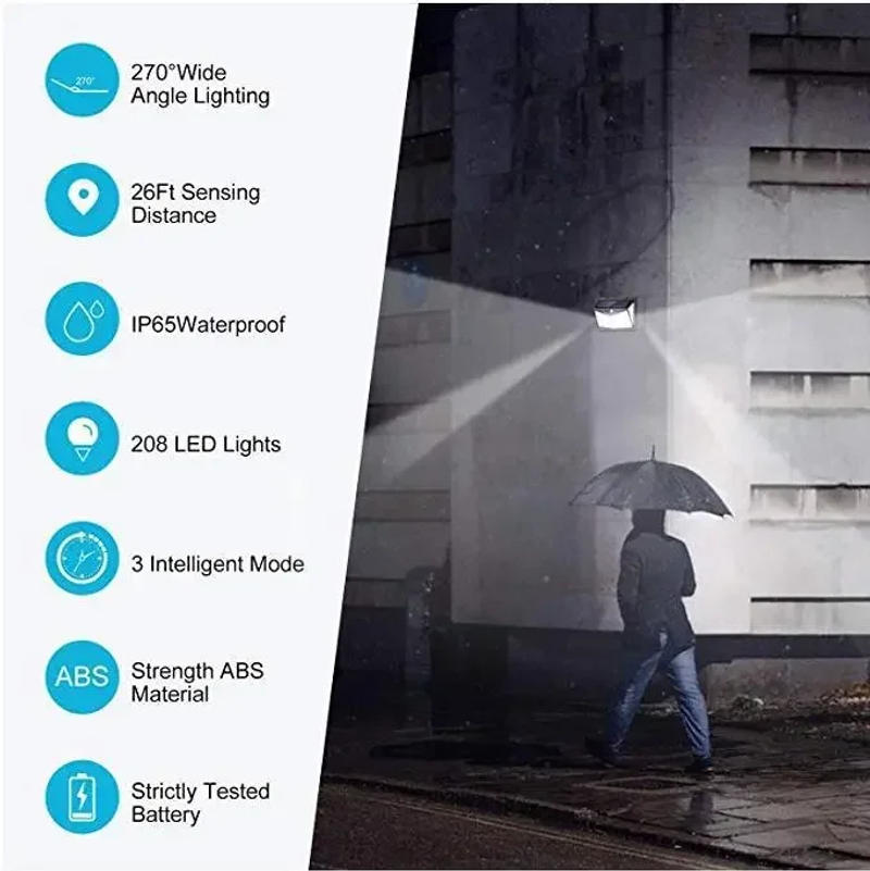 Description Picture 3 of itemLatest 208LED Solar Wall Light Outdoor Waterproof Advanced Human Body Sensor Street Light Suitable for Courtyard Garden Streets