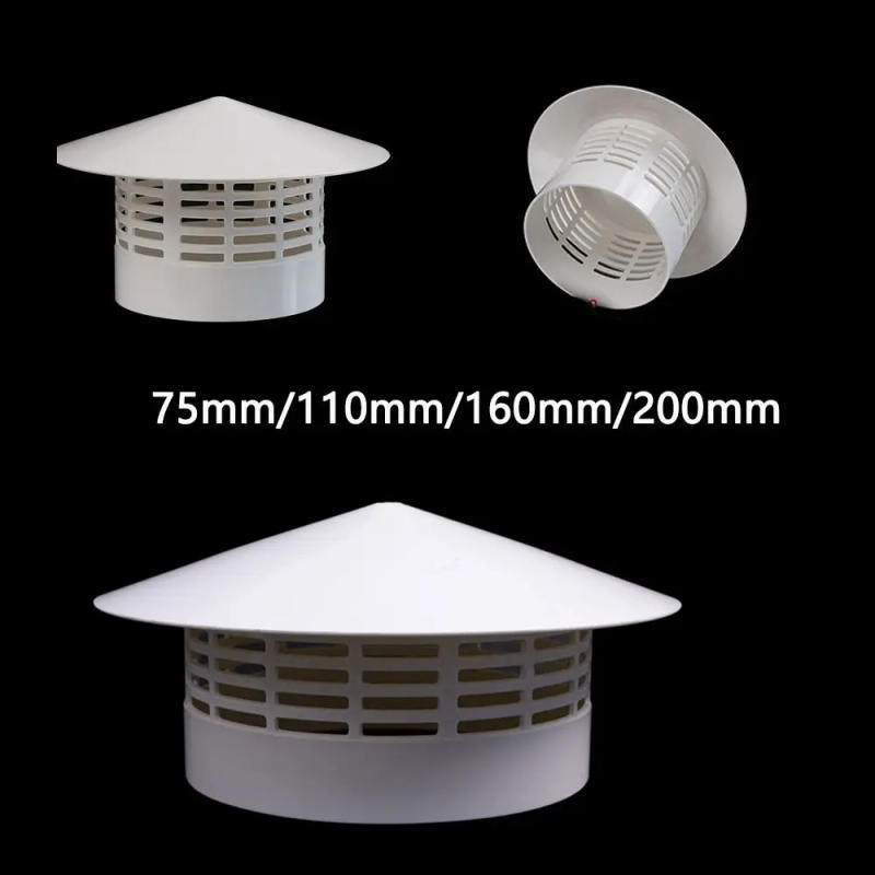 Description Picture 2 of item75/110/160/200mm PVC Roof Air Vent Grille Round Ducting Ventilation Exhaust Cover Weather Proof Vent Cap