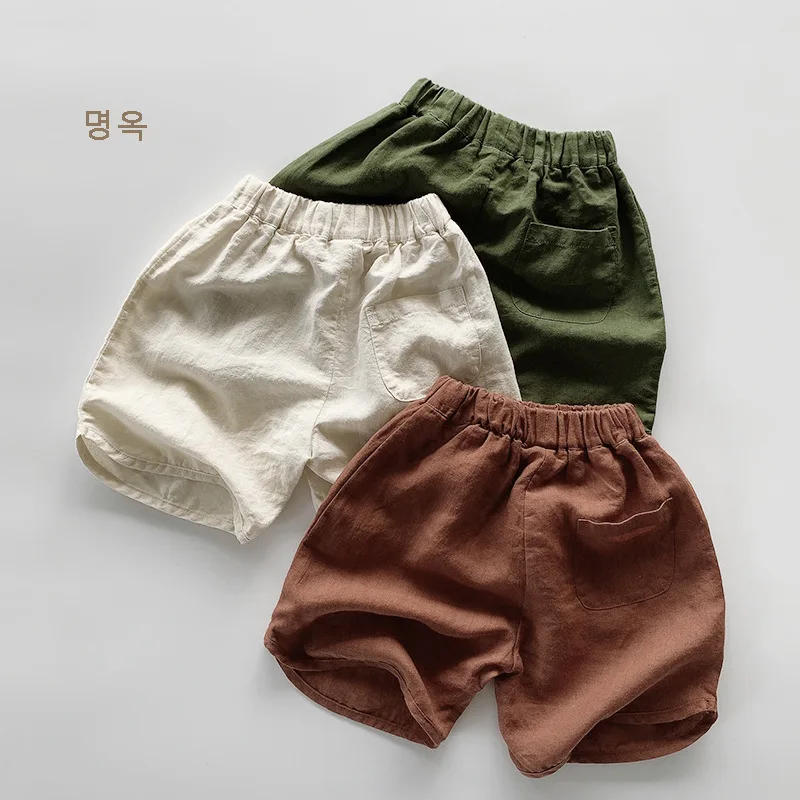 Description Picture 2 of itemBoys' Cotton and Linen Shorts Summer Children's Thin Five Inch Shorts Girls' Baby Korean Version Casual Pants Clothing