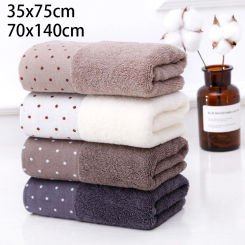 Thickening pure cotton circle dot towel Adult household wash faceface towels soft absorbent household adult bath towel