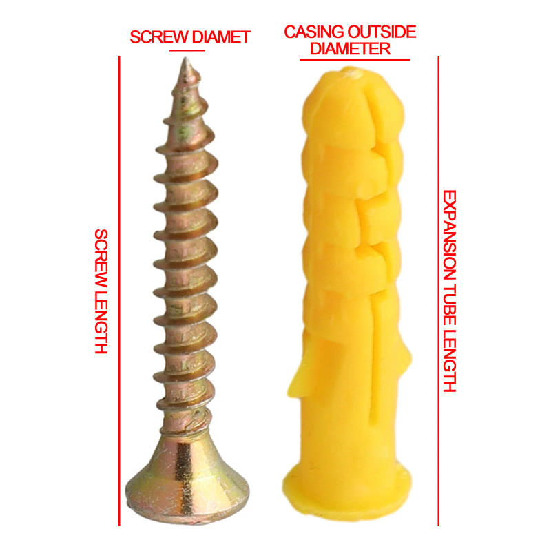 Description Picture 2 of item40pcs Self-tapping Screws Kit For Putting Up Curtain Rods Q235 Carbon Steel & Plastic 30mm M6 Household Cross Tips Screws Kit