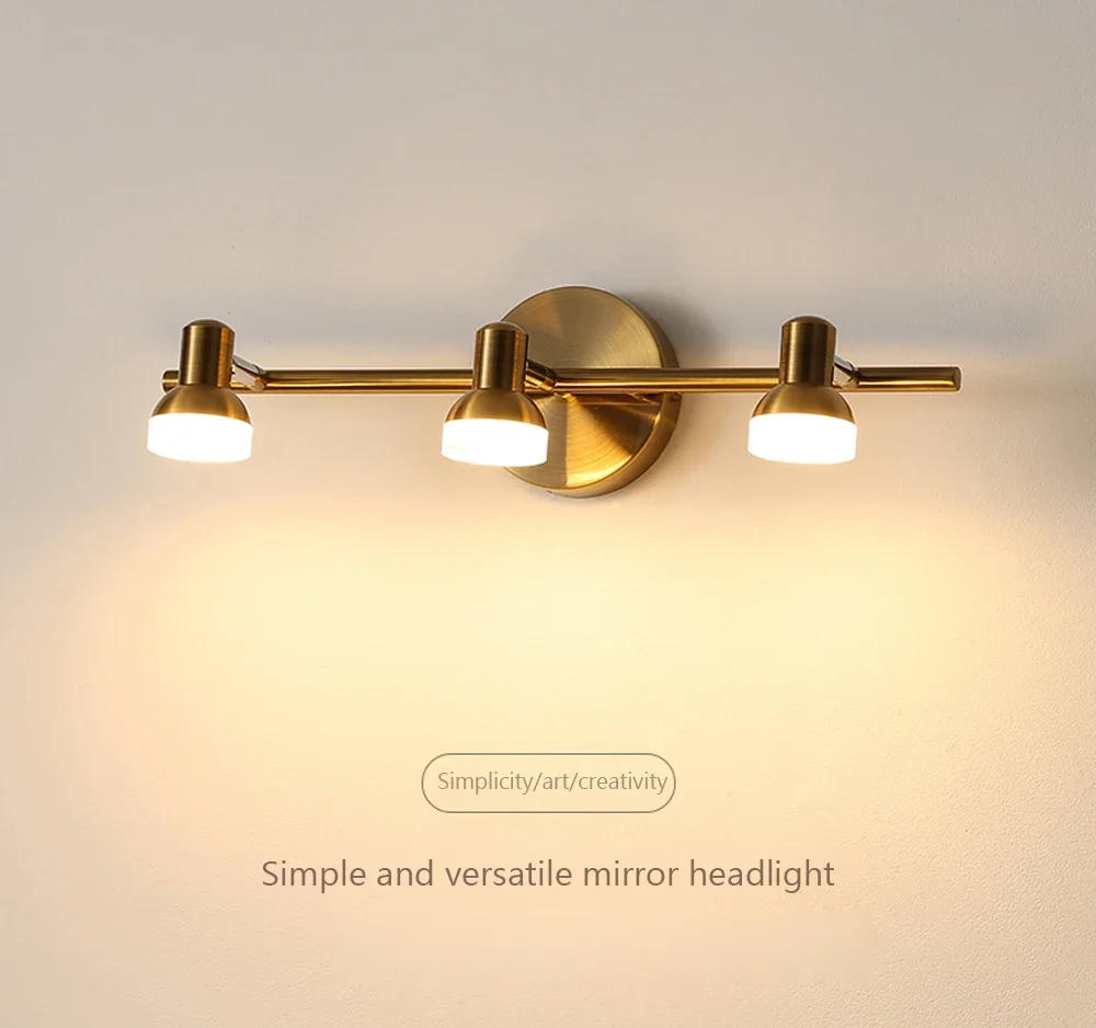 Description Picture 2 of itemNordic Wall Light Multi-head Mirror Light For Bathroom Bedroom Waterproof Rotating Wall Sconce Dressing Light Indoor Lighting