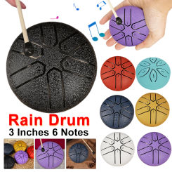 3 Inches 6 Notes Rain Drum for Outside Rain Drum Instrument Mini Handpan Drum Outdoor Rain Drum for Yoga Meditation Unique Gift