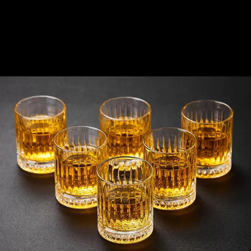 Description Picture 2 of item6pcs Set Diamond Painting Glass Spirits Cup Wine Glass Cup Whiskey Engraved Goblet Home Bar Drinkwares Transparent Wedding Gifts